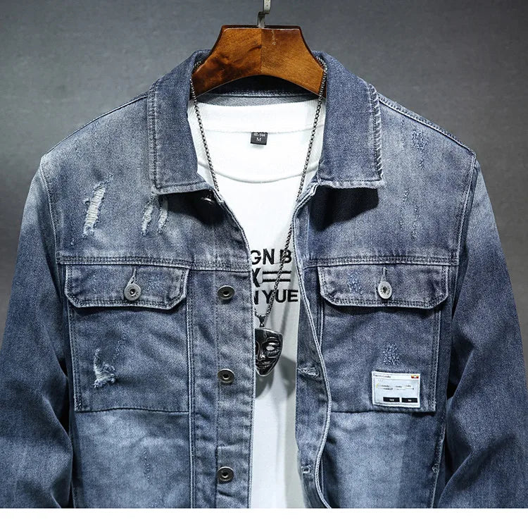 Frühling Herbst Neue Cowboy Luxus Strickjacke Denim Harajuku Mode Koreanischen Stil Kleidung Casual Cowboy Lose Mantel Motorrad Jacke