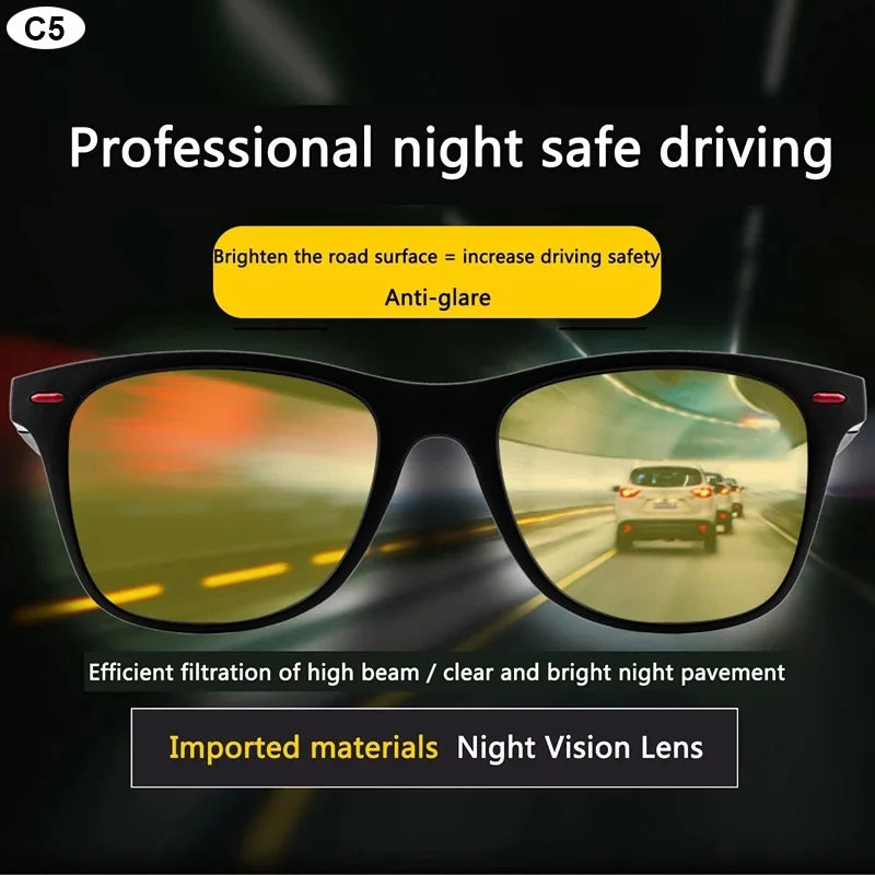 Nachtsicht Brille PC Rahmen Polarisierte Sonnenbrille Männer Outdoor Sport Sonnenbrille Tag Nacht Vision Fahrer Nacht Brille