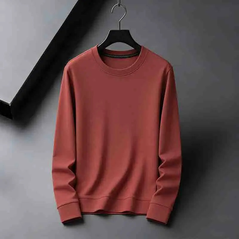 2026 Neuerscheinung Herren Basic Einfarbiger Rundhals-Pullover Atmungsaktiver Langarm-Strickpullover
