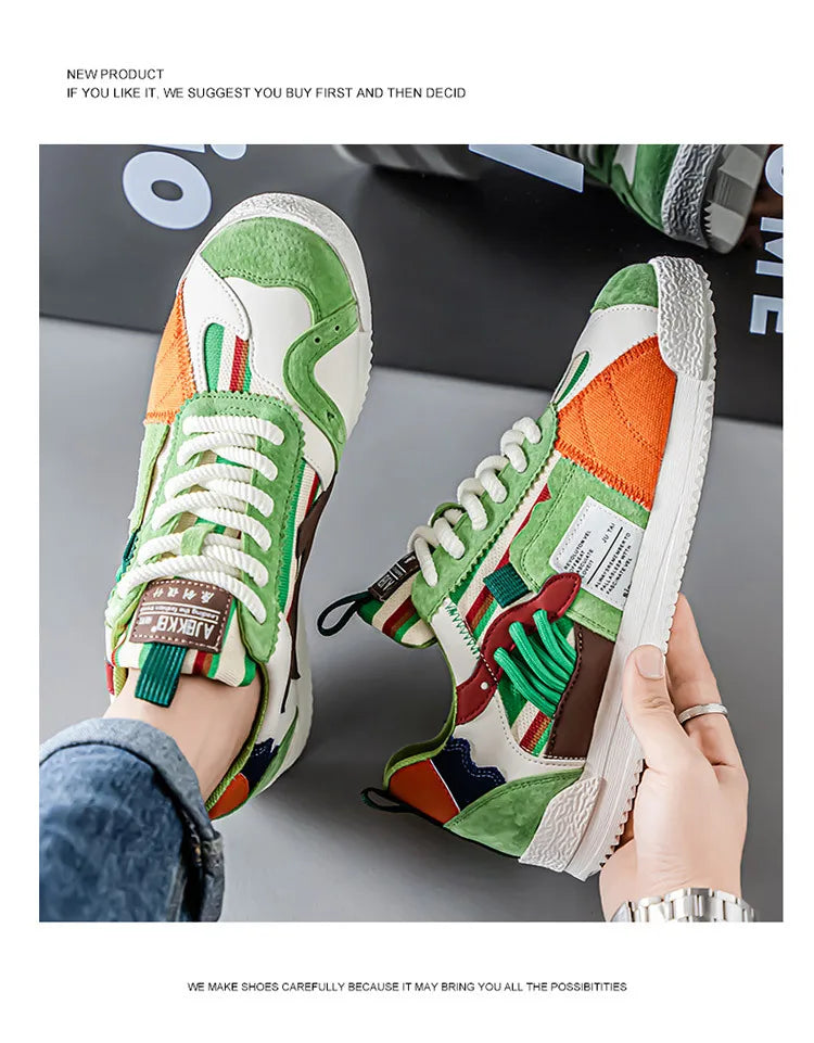 Herren Weiße Sneaker Herbst Bequeme Rutschfeste Laufschuhe Luxuriöse Weiche Sohle Modische Schnürschuhe Outdoor Freizeitschuhe 2026