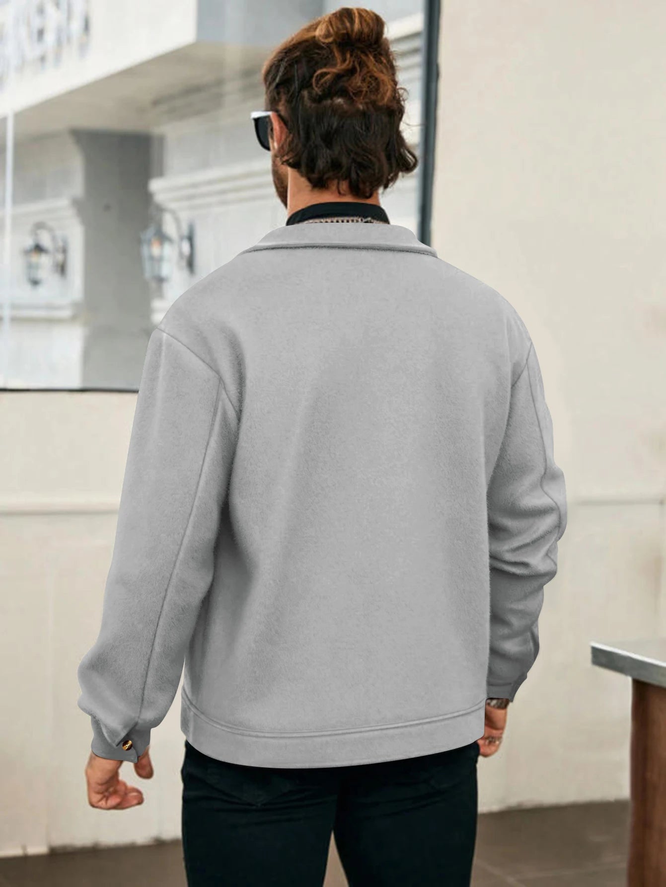2025 Autumn/Winter New Solid Color Men's Woolen Coat Fashion Zipper College Style Jacket