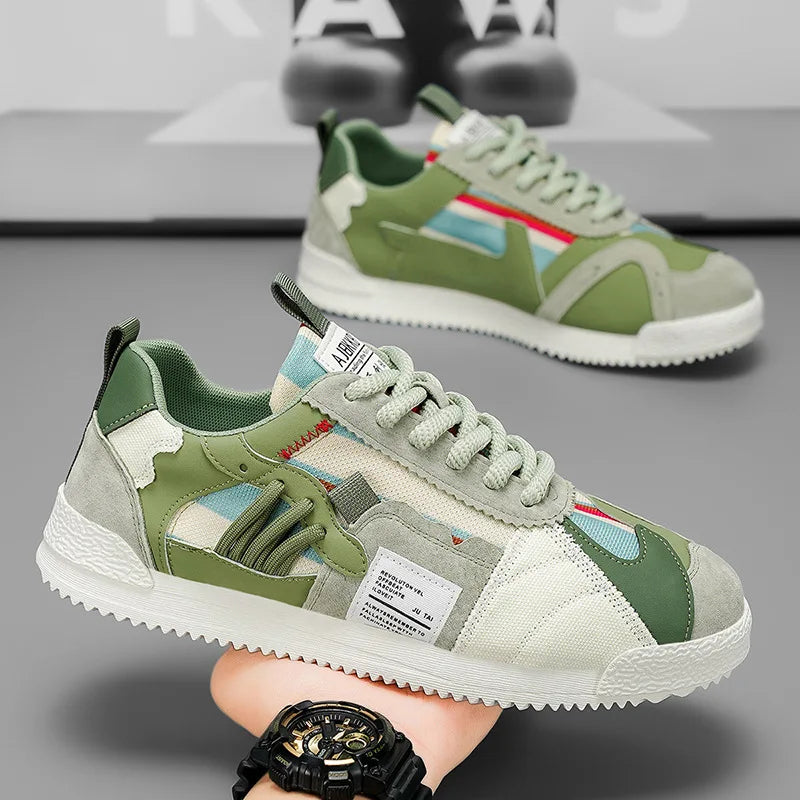 Herren Weiße Sneaker Herbst Bequeme Rutschfeste Laufschuhe Luxuriöse Weiche Sohle Modische Schnürschuhe Outdoor Freizeitschuhe 2026