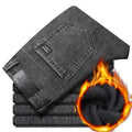 Frühling Herbst Neue männer Reine Schwarz Dünne Jeans Elastische Gerade Hosen Business-Mode Freizeit Koreanische Vintage Denim Hosen Männlich