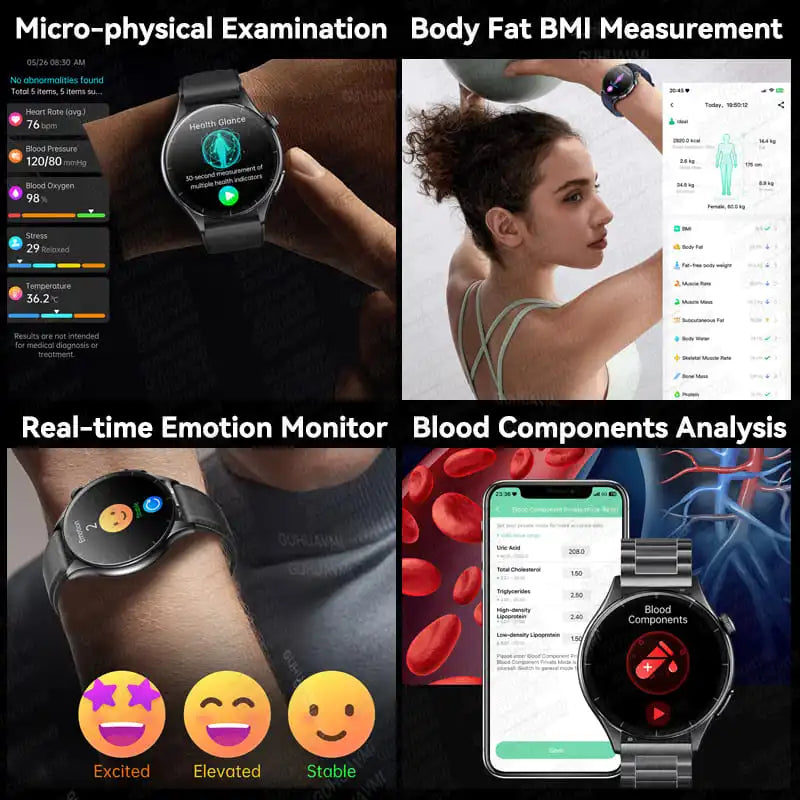 2025, neue EKG + PPG, Gesundheitsdiagnose, Smartwatches, Männer und Frauen, Uhr, Harnsäure, Lipid, BP, Herzfrequenz-Tracker, NFC, Sport-Smartwatch, IOS