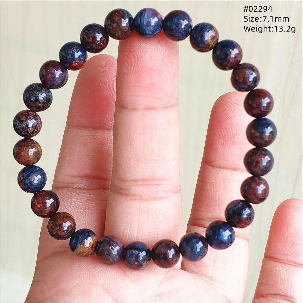 Natürliche blaue Pietersite Runde Perlen Armband Schmuck 12,5 mm Feuer Pietersite Namibia Feuer Pietersite Seltene Steinperlen AAAAAA