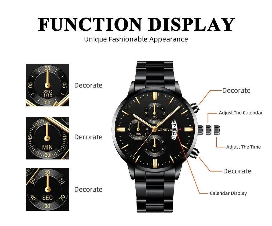 Mode Männer Edelstahl Uhr Luxus Kalender Quarz Armbanduhr Herren Business Uhren für Mann Uhr Montre Homme