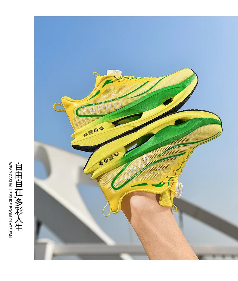 Spezialität Carbon Platte Sport Laufschuhe Marathon Air Kissen Männer Atmungsaktive Leichte Frauen Bequeme Rutschfeste Turnschuhe
