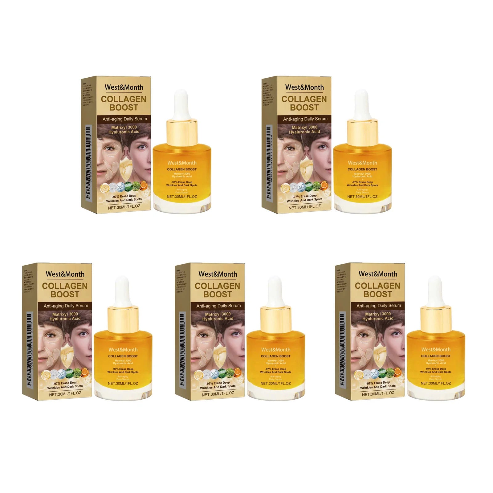 Kollagen-Gesichtsserum, feuchtigkeitsspendend, straffend, glättend, nährend, aufhellend, Gesichtshaut, verblasst feine Linien, Anti-Aging-Gesichtsessenz