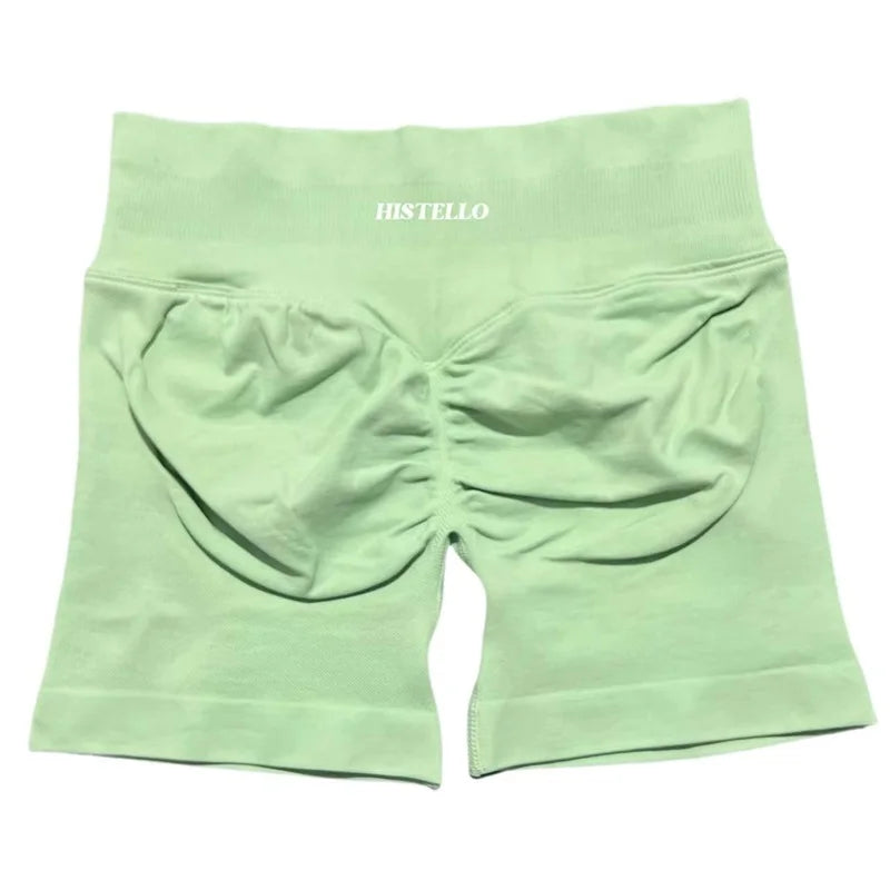 HISTELLO Impact Shorts Df Substitute High Waist Women Yoga Workout Short Seamless Leggings Stretch Fitness Running Gym Shorts