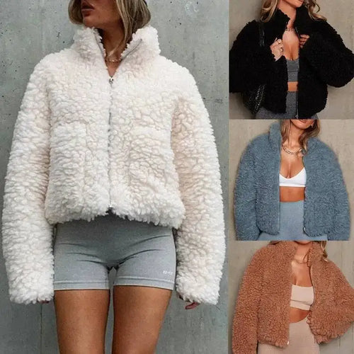 2026 herbst Winter Pelz Kleidung Neue Warme Verdicken Plüsch Strickjacke Kurze Jacke Lamm Wolle Mantel Frauen Outwear
