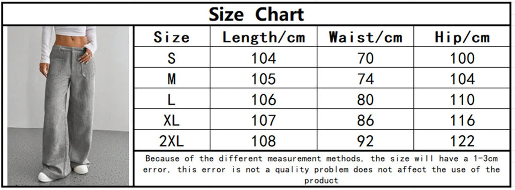 Women Autumn Winter Corduroy Pant Fashion Retro New In Wide Leg Trousers Lady Casual High Waist Solid Pants Street Chic Clothes