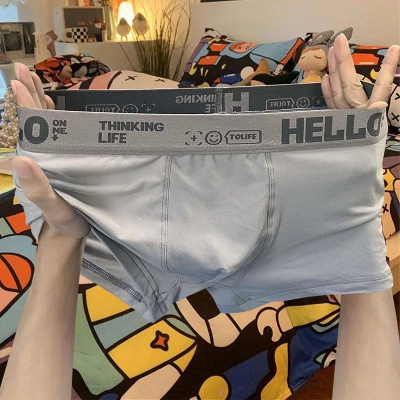 1/3Pc Männer Höschen Atmungsaktive Antibakterielle Boxer Shorts Vier-ecke Shorts Jugendliche Gestrickte Reine Farbe U Konvexen männlichen Unterhose