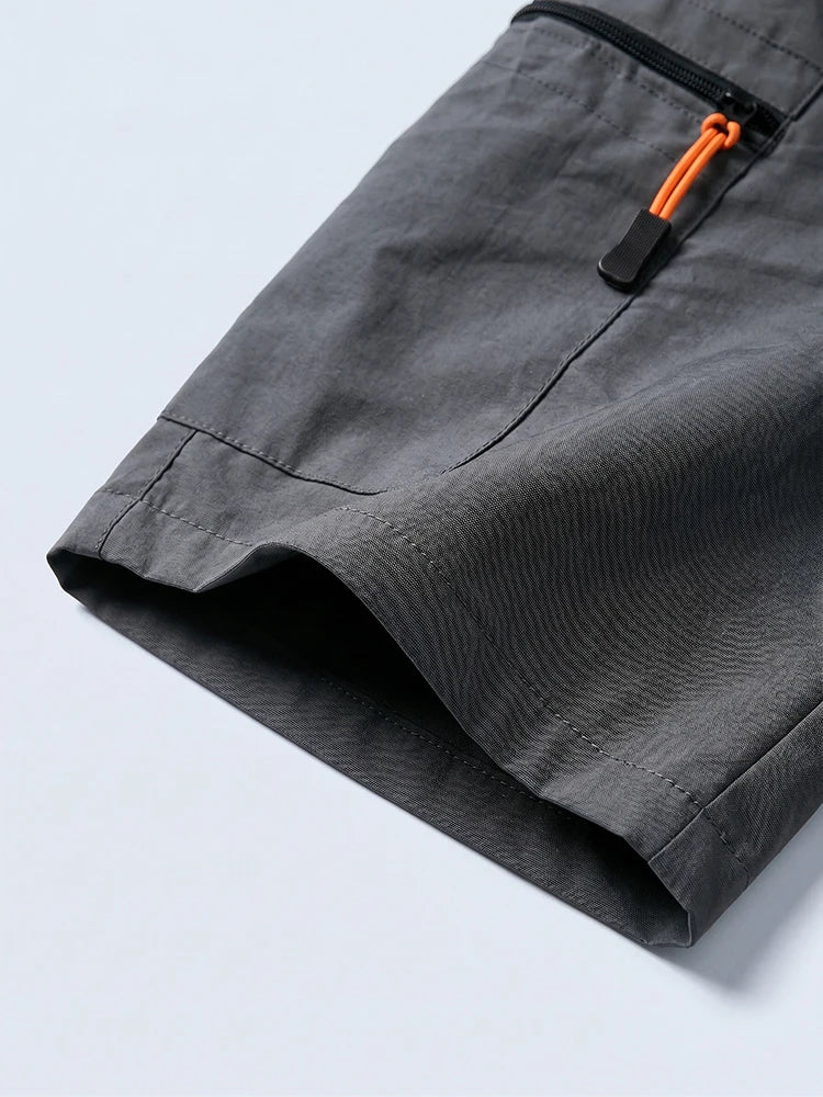 Herren Sommer Schnelltrocknende Cargo-Shorts Dünn Leichtgewichtig Elastischer Bund mit Kordelzug Reißverschlusstaschen Outdoor Wandern Freizeit EU-Größe