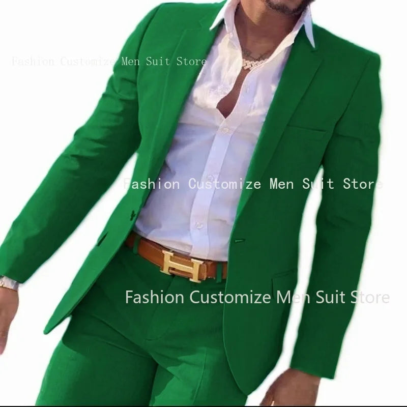 2-teiliger beigefarbener Anzug für Männer, Slim Fit, Hochzeit, Bräutigam, Smoking, Trauzeugenanzüge, männliche Mode, Raucherkostüm, Homme, Blazer mit Hosen