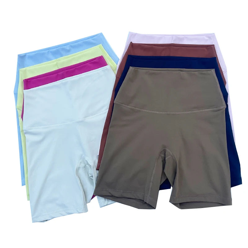 Frauen Sport Biker Shorts Frauen Nackt Gefühl Hohe Taille Yoga Shorts Push-Up Fitness Leggings Bauch-steuer Yoga Dünne Shorts