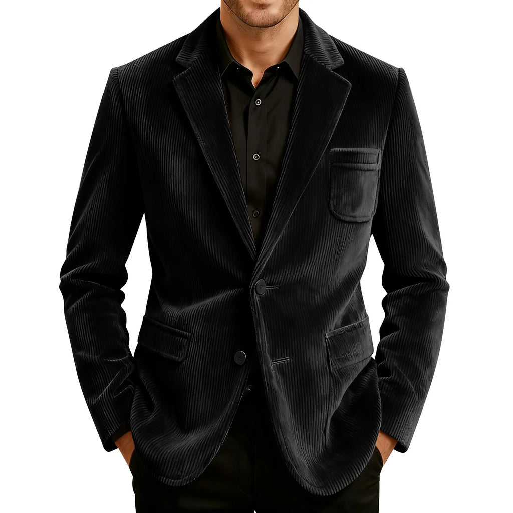 Männer Einfarbig Cord Warme Anzug Jacke Strickjacke Frühling Herbst Business Casual Cord Blazer Jacke männer Anzug Mantel