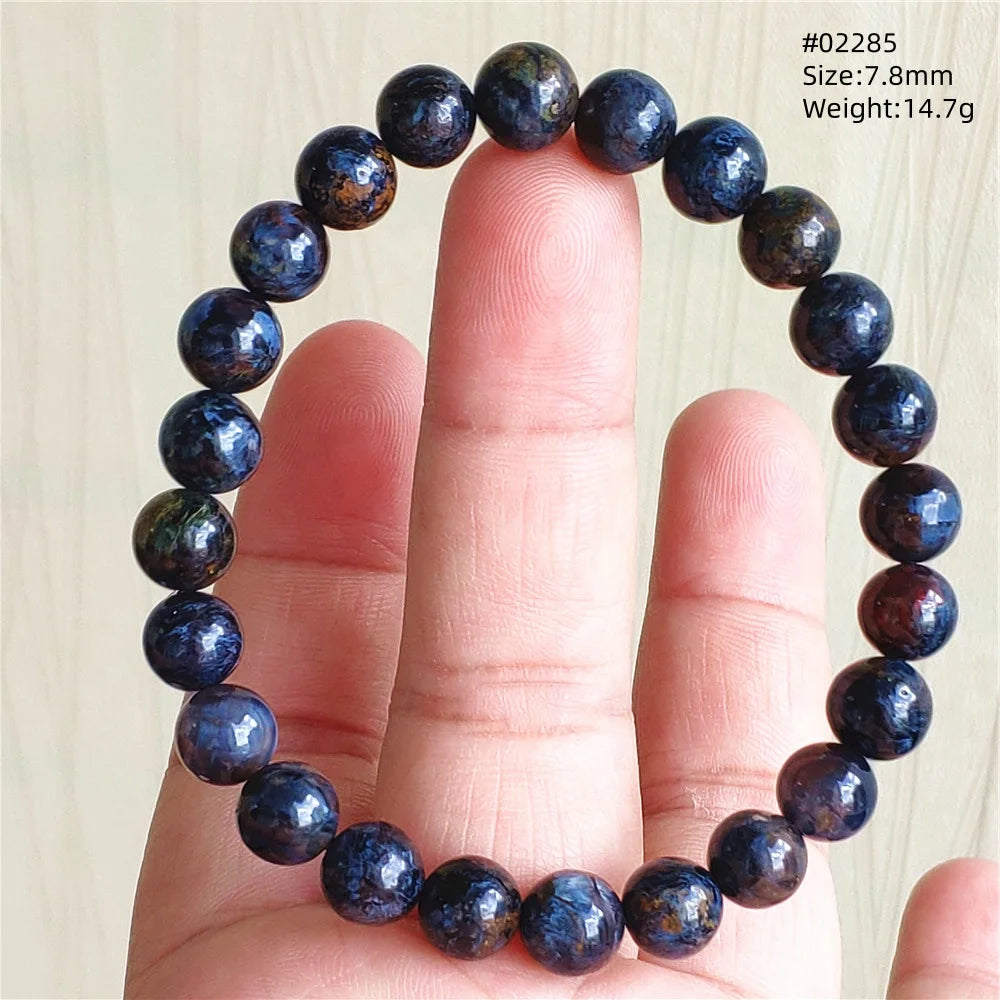 Natürliche blaue Pietersite Runde Perlen Armband Schmuck 12,5 mm Feuer Pietersite Namibia Feuer Pietersite Seltene Steinperlen AAAAAA
