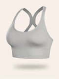 Seamless Comfortable Breathable Push Up Yoga Vest Bra with Non Adjustable Shoulder Straps and Buckled Back Straps