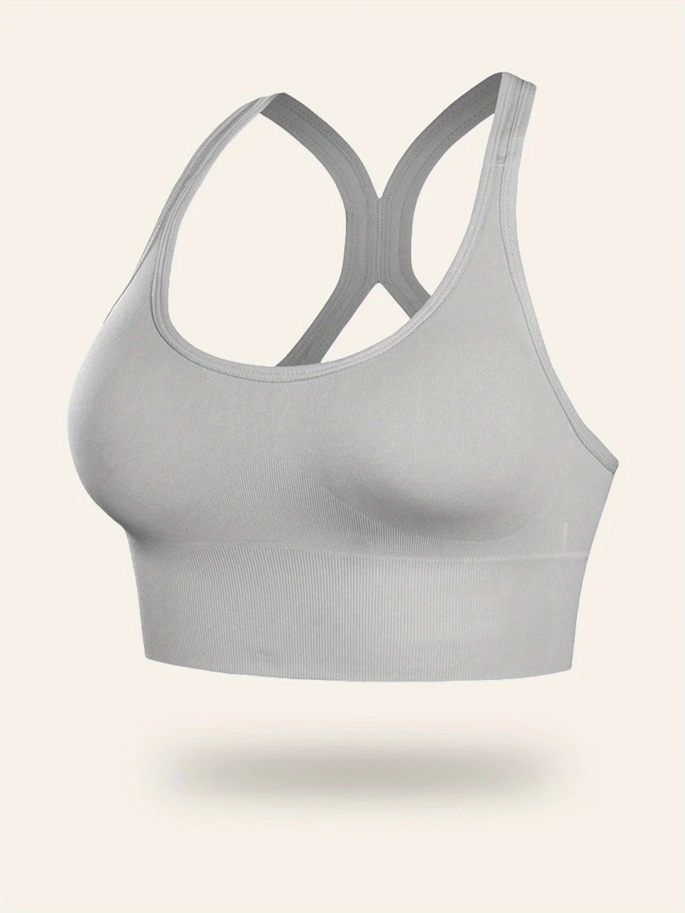 Seamless Comfortable Breathable Push Up Yoga Vest Bra with Non Adjustable Shoulder Straps and Buckled Back Straps