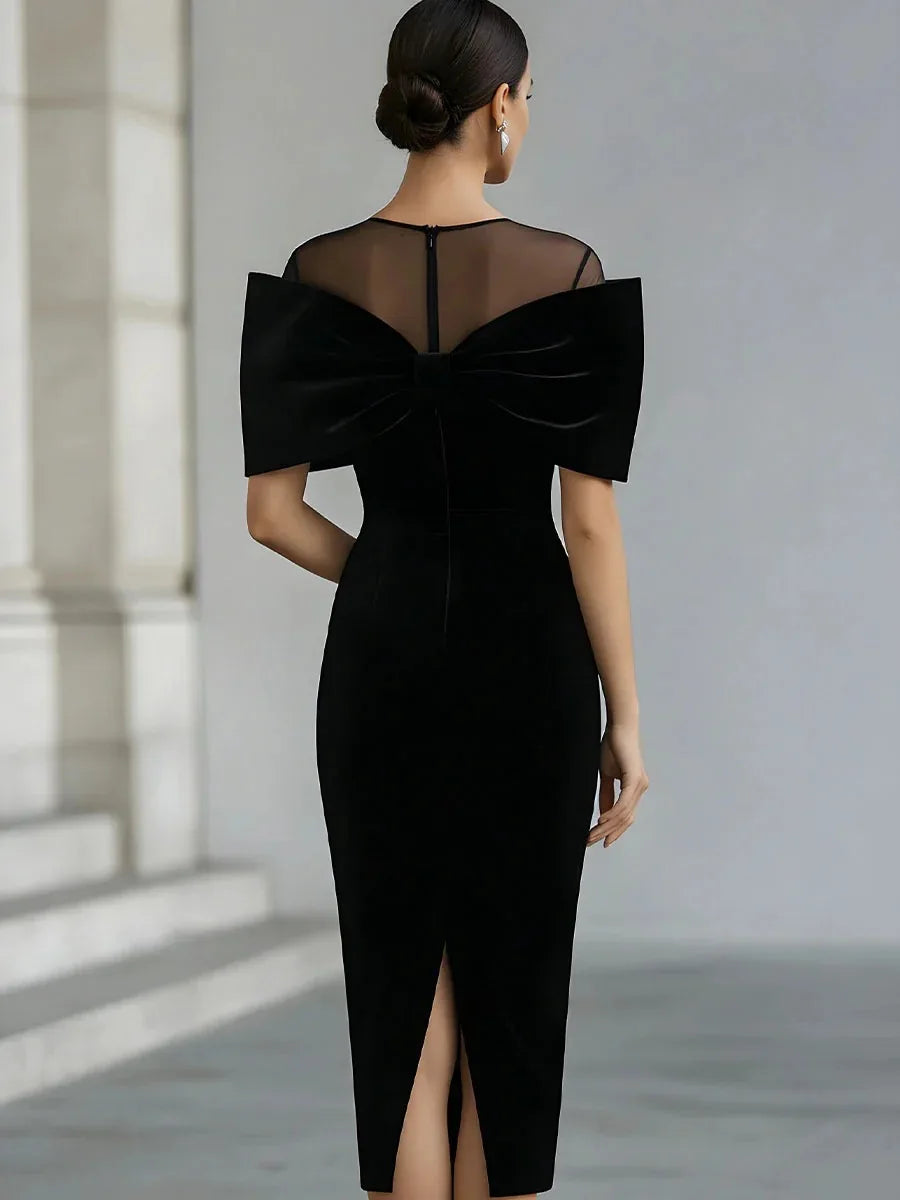 Modisches Spitzenkleid mit Einschulter-Design aus Goldvelours für Damen, Sommerliches Schlankes Elegantes Hüftbedeckendes Schlitz-Kleid