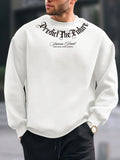 Men's autumn and winter fashionable casual loose fashion letter printed long sleeved round neck sweatshirt
