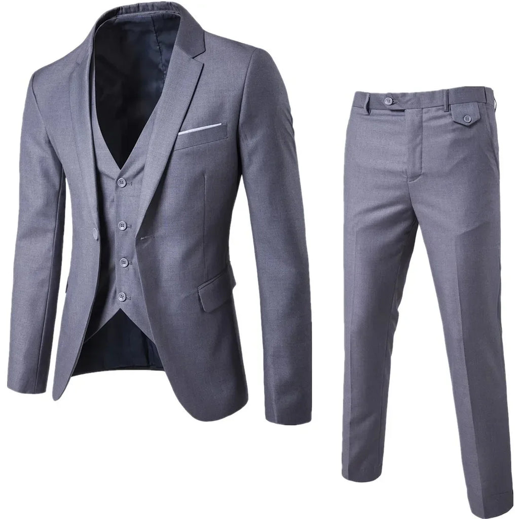 Hochzeitsanzüge für Männer, 3-teiliges Set, elegante Jacken, Weste, Hosen, Blazer, formelles Outfit, modisch, klassisch, komplettes 2024-Kostüm