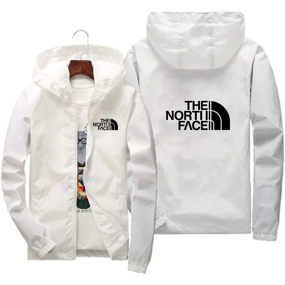 2025, modische, winddichte Herren-Jacke mit Reißverschluss und Kapuze, lässige Outdoor-Sportbekleidung für Streetwear, Laufen und tägliche bequeme Kleidung