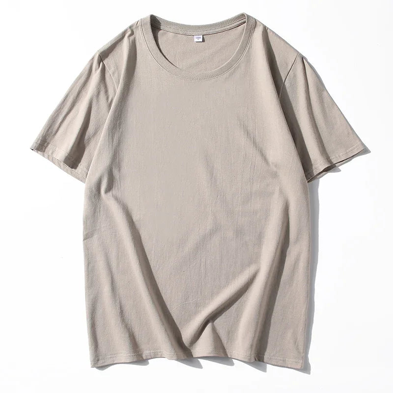 12 Farben übergroßes schweres T-Shirt für Herren, Sommer-Kurzarm-T-Shirt, 100 % Baumwolle, schlichtes Oberteil, lässige Herrenbekleidung
