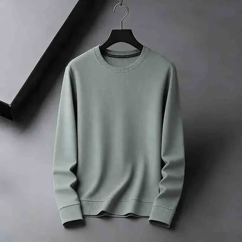 2026 Neuerscheinung Herren Basic Einfarbiger Rundhals-Pullover Atmungsaktiver Langarm-Strickpullover
