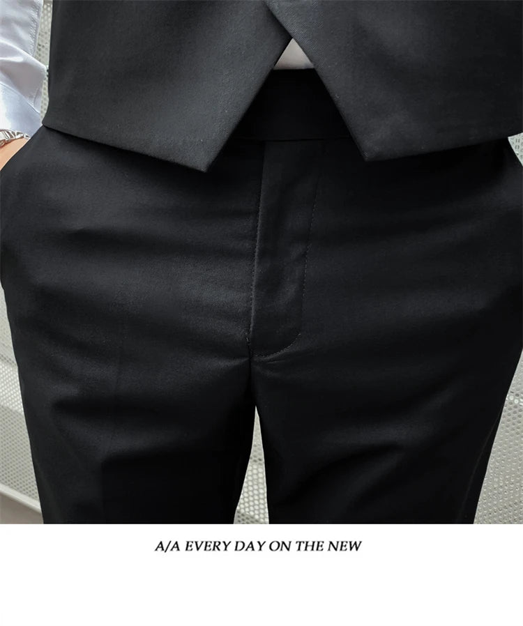 Herren-Slim-Fit-Dreiteiler im koreanischen Stil für Business, professionelle formelle Kleidung, Trauzeuge, Bräutigam, Hochzeit, koreanischer Stil, kleiner Sui
