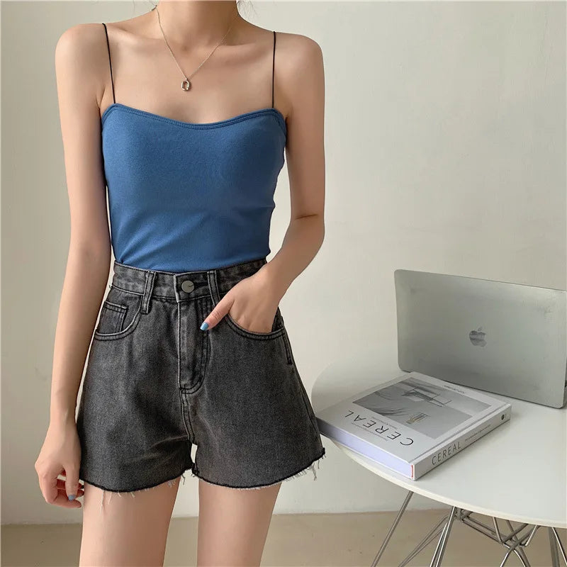 Sommer kurze Neck holder Tank Top Frauen y2k Kleidung schwarz weiß rosa ärmelloses Korsett rücken frei ausgehen Crop Tops Sexys Frauen