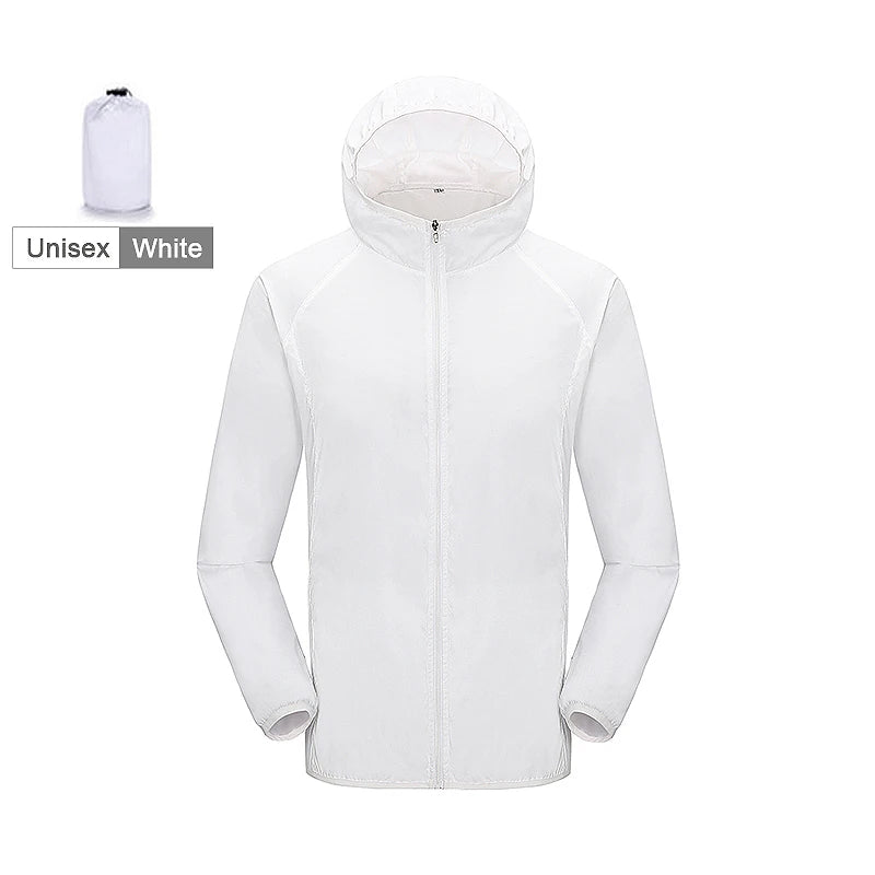 JNLN Unisex Wanderjacke Herren Damen Wasserdicht Schnelltrocknend Camping Windjacke Outdoor Trekking Angeln Regenmantel Anti UV Kleidung