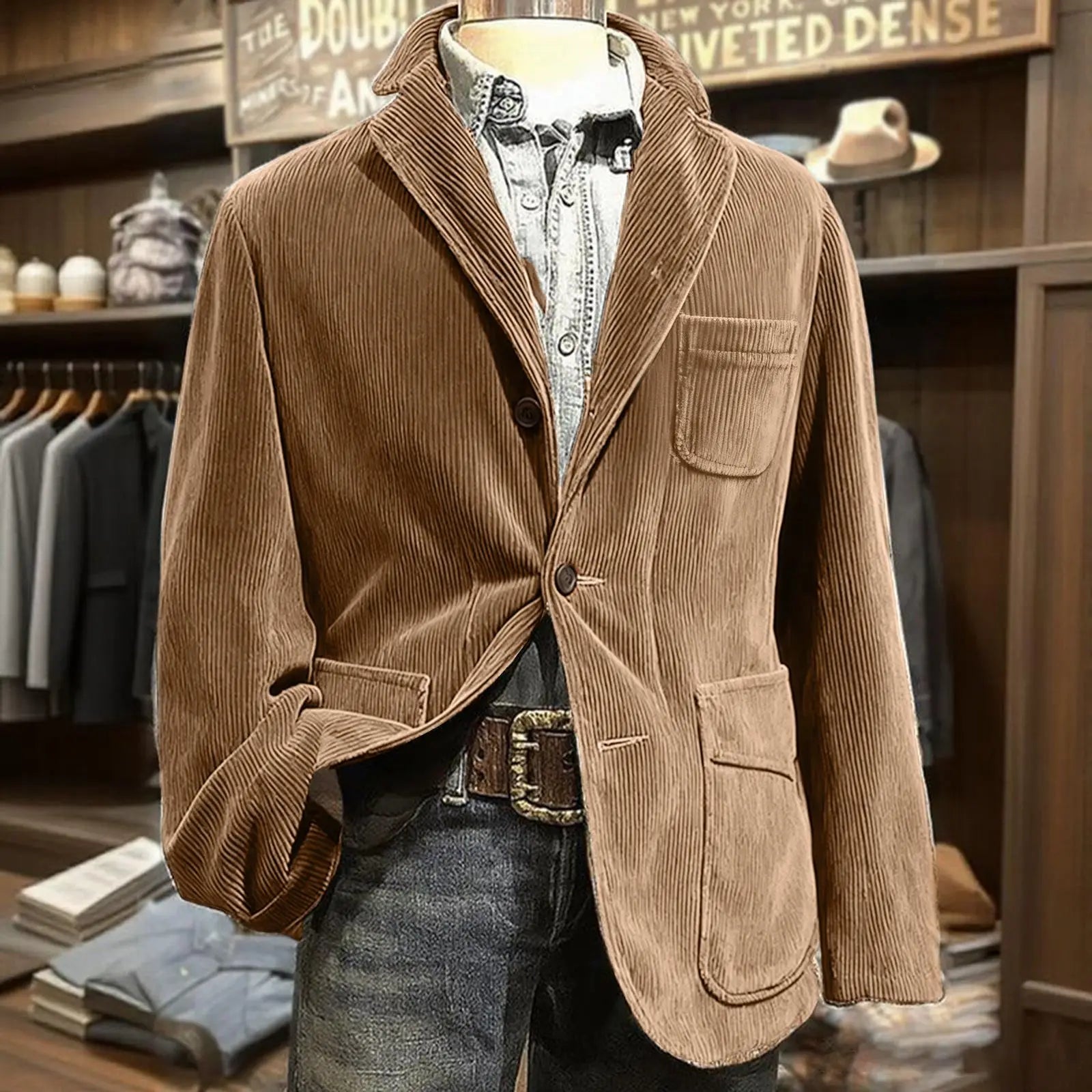 Männer Einfarbig Cord Warme Anzug Jacke Strickjacke Frühling Herbst Business Casual Cord Blazer Jacke männer Anzug Mantel