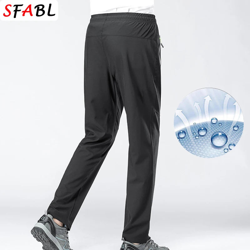 5XL Hohe Stretch Outdoor Sport Wandern Hosen Männer Zipper Taschen Hosen Männer Sommer Dünne Quick Dry männer Hosen Trekking Angeln