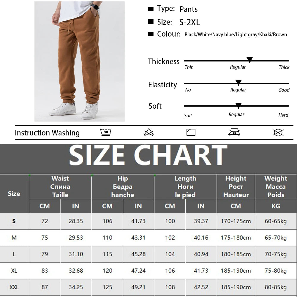Herren Casual Hosen Herbst Winter Fleece Jogginghose Männer Jogger Elastische Taille Sport Casual Hosen Baggy Fitness Gym Kleidung