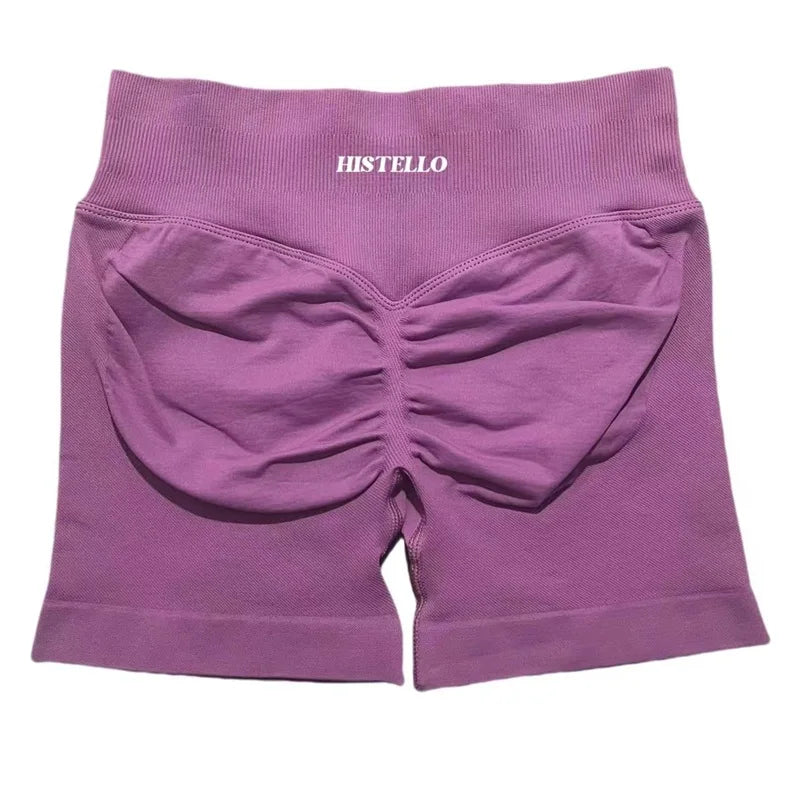 HISTELLO Impact Shorts Df Substitute High Waist Women Yoga Workout Short Seamless Leggings Stretch Fitness Running Gym Shorts