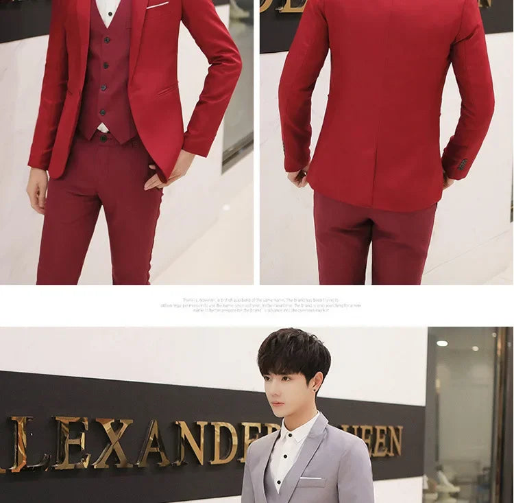 Western-Stil Herrenanzüge Grenzüberschreitende Großhandel Neue Ankunft Abnehmen Dreiteiliges Set Koreanische Version Business Professionelle Kleid