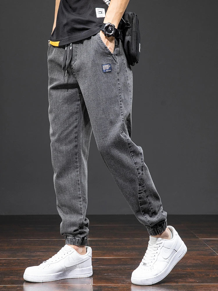 Frühling Sommer Schwarz Blau Cargo Jeans Männer Streetwear Denim Jogger Hosen Männer Baggy Harem Jean Hosen Plus Größe