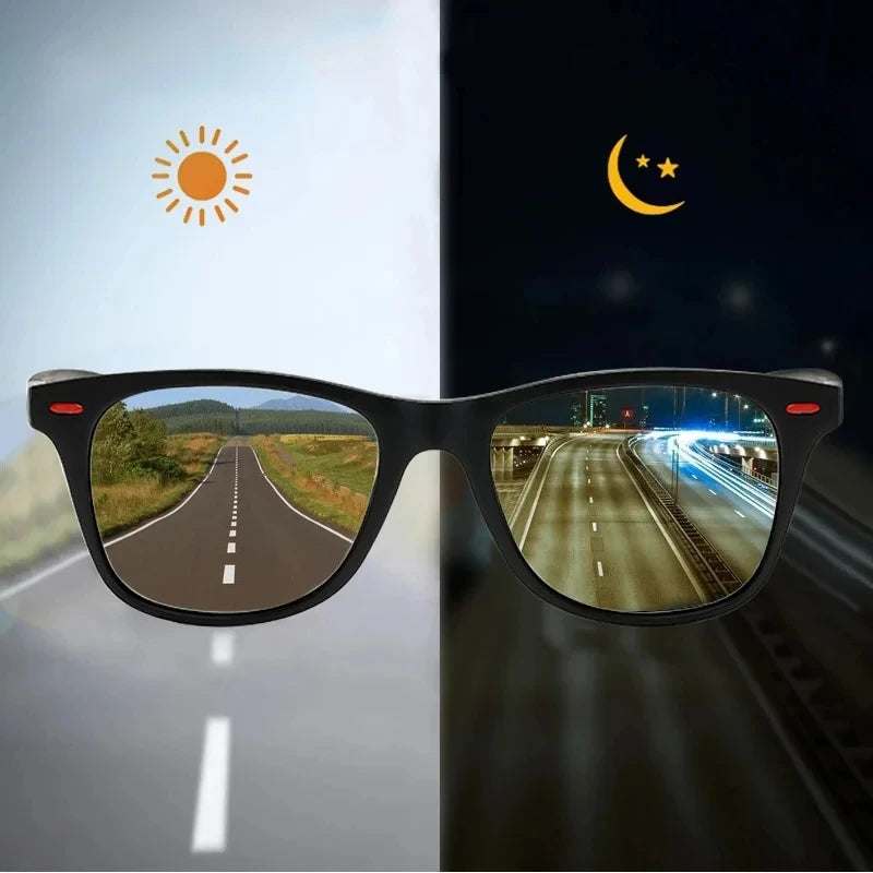 Nachtsicht Brille PC Rahmen Polarisierte Sonnenbrille Männer Outdoor Sport Sonnenbrille Tag Nacht Vision Fahrer Nacht Brille