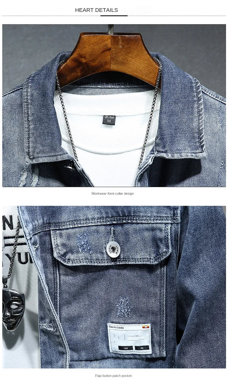 Frühling Herbst Neue Cowboy Luxus Strickjacke Denim Harajuku Mode Koreanischen Stil Kleidung Casual Cowboy Lose Mantel Motorrad Jacke