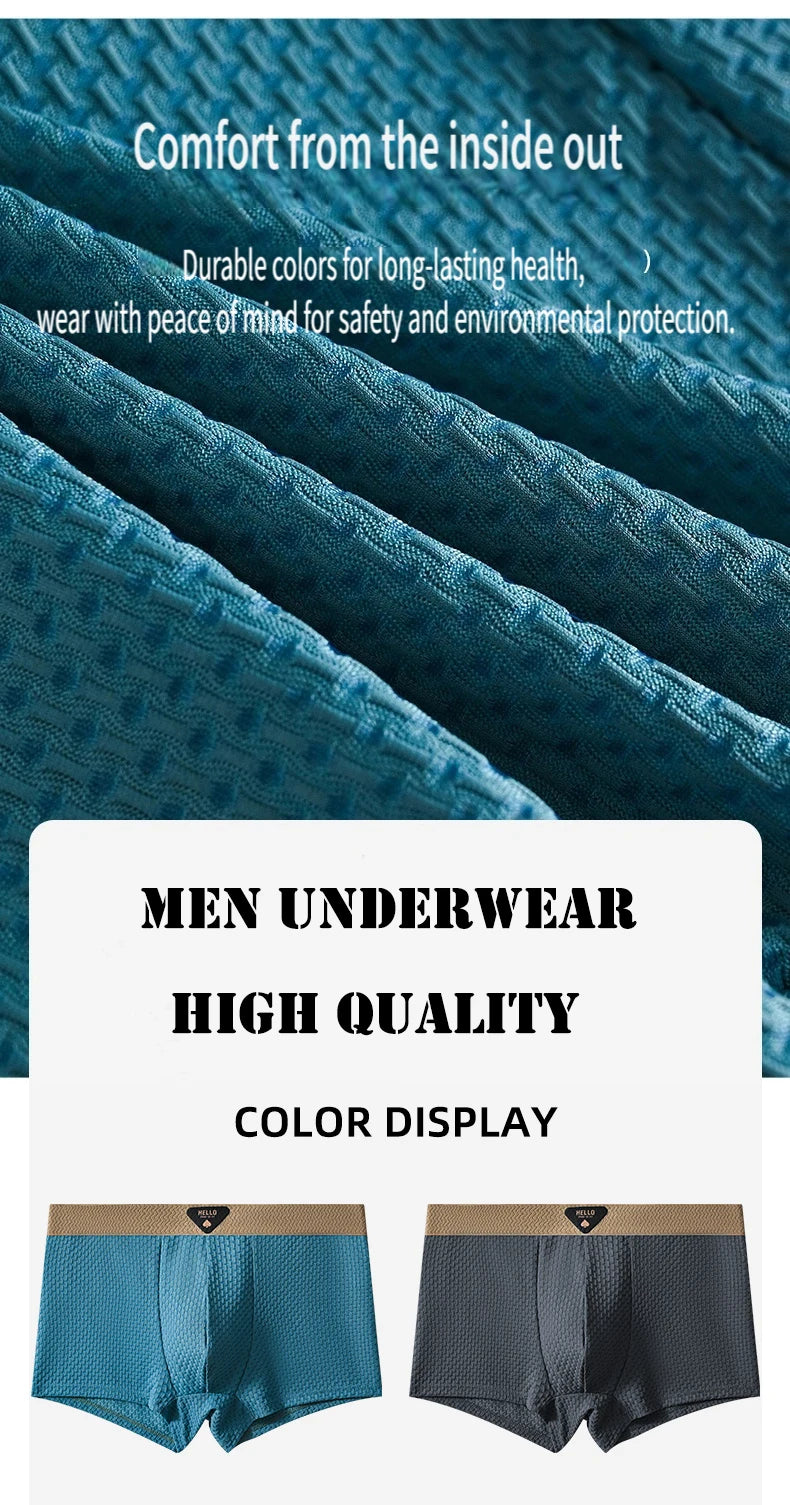 1/4 Stück Herren-Unterwäsche aus Eisseide, heiße Dessous, dünne Boxershorts, coole Unterhosen, atmungsaktive sexy Slips, U-förmige Shorts, Größen L-6XL