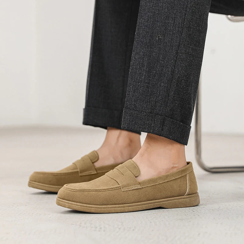 Hot Sale Men's Slip On Loafers Preppy Lightweight Breathable Comfort Outdoor Flats Non Slip Soft Sole Casual Daily Walking Shoes