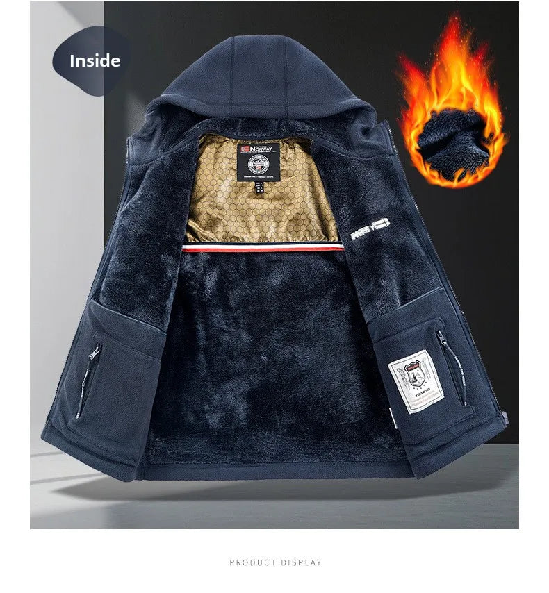 Unisex-Fleece-Sweatshirt-Jacke, norwegisch, warm, sportlich, Paar-Stil, große Größe, Studenten-Hoodie, Herrenjacke, jugendliches Design