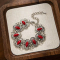 Vintage Ethno-Armreif im Bohemian-Stil mit Türkis für Damen, verstellbares Armband, Schmuckgeschenk