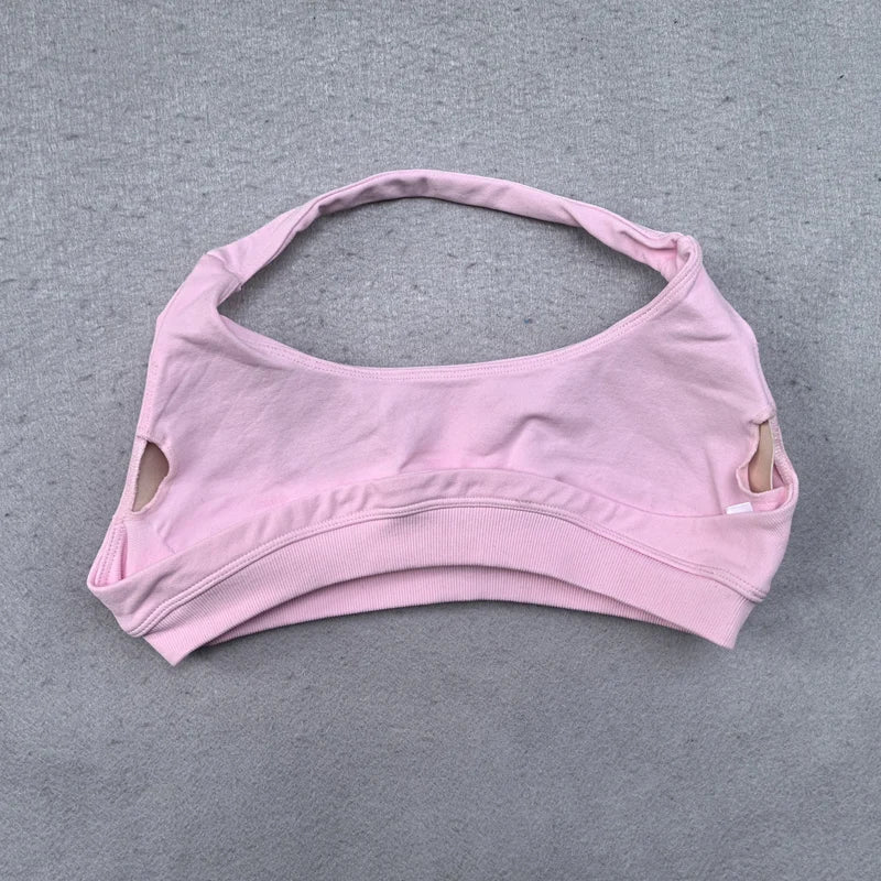 Shorts-Set, 2-teilig, nahtlos, Yoga-Set, Workout-Trainingsanzug, Damen-Halter, Sport-BH und niedrige Taille, Scrunch Bum, Gym-Shorts, Anzüge