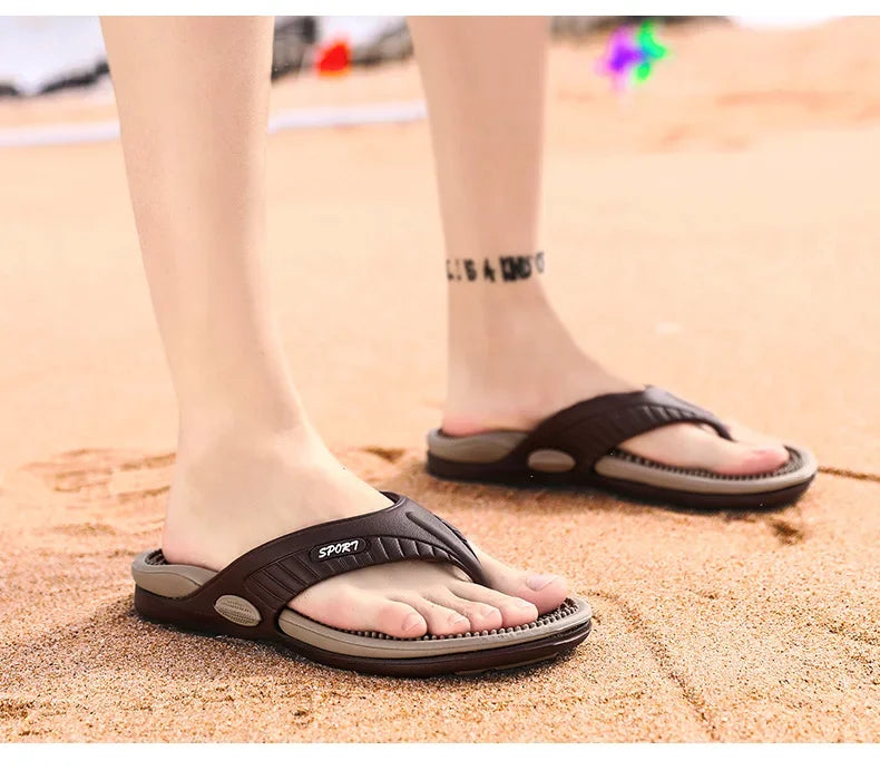 Männer Massage Flip-Flops EVA Hausschuhe Sommer Atmungsaktive Strand Schuhe Sandalen Männer Flip-Flops Atmungsaktive Plus Große Größe Männer Slipper 46