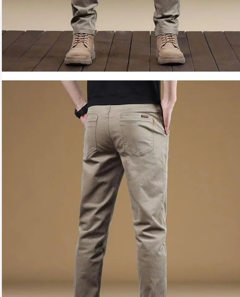 2025, Sommer-Freizeithose für Herren aus dünner Baumwolle, trendige, vielseitige, elastische, leichte Business-Hose, formelle, schlanke, gerade Hose