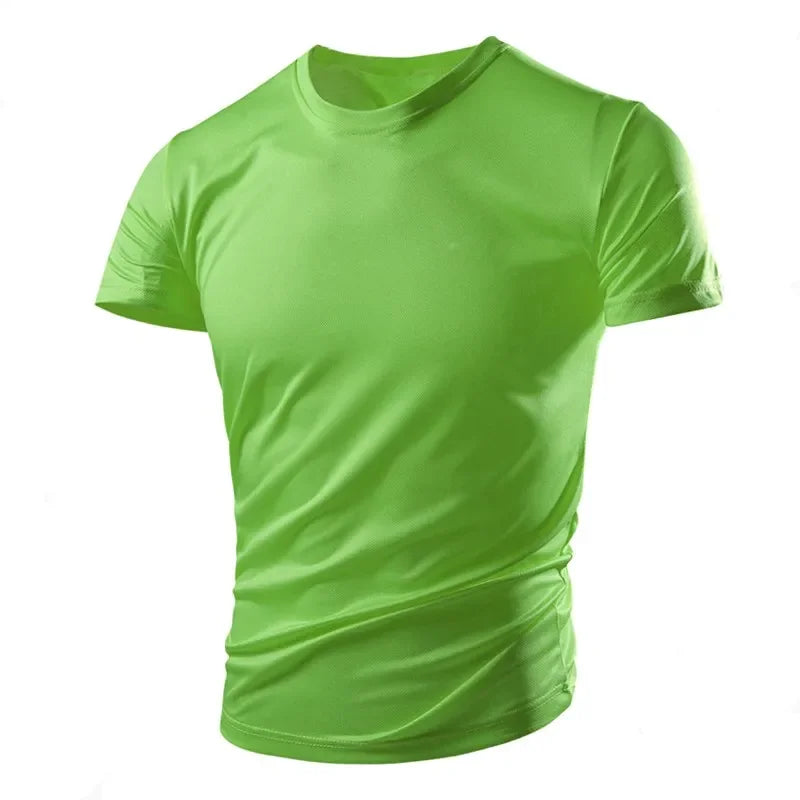 Neues Sommer-Herren- und Damen-Halbarm-Kurzarm-T-Shirt aus Eisseide, atmungsaktiv, für Sport und Fitness, schweißableitend, schnell trocknend