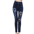 Hot Sexy Frauen Jean Skinny Jeggings Hosen hohe taille leggings weibliche druck knöchellangen Schlank Legging Fitness Plus Größe