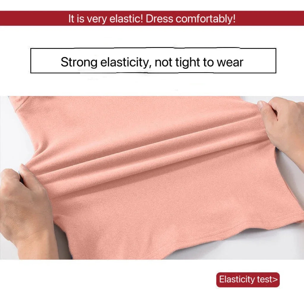 1pcs Women Autumn Winter Thickening Warm Long-sleeved T-shirt Pile Collar Thermal Underwear Fashion High Collar Slim Thermal Top
